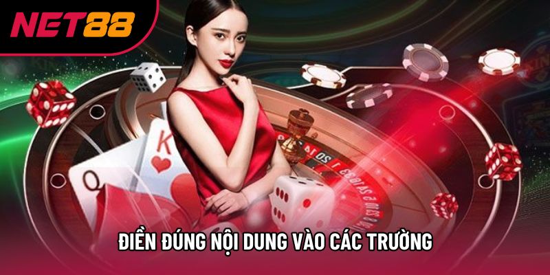 Điền đúng nội dung vào các trường